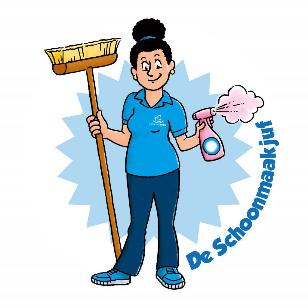 Schoonmaakjuf zorgt voor een schone school